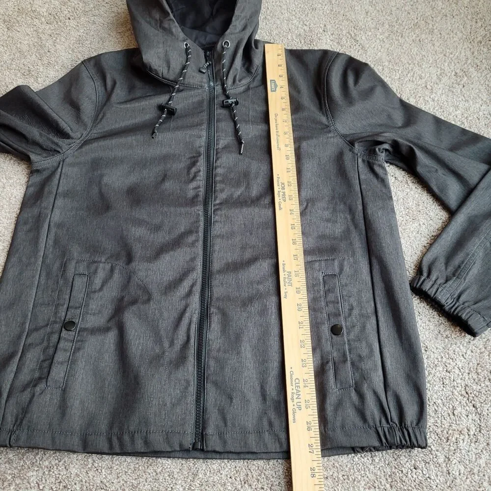 Nomad Jacket Mens Sz M Tech Fleece Lined Hooded Full Zip Snap Pockets Gray READ - Picture 6 of 15